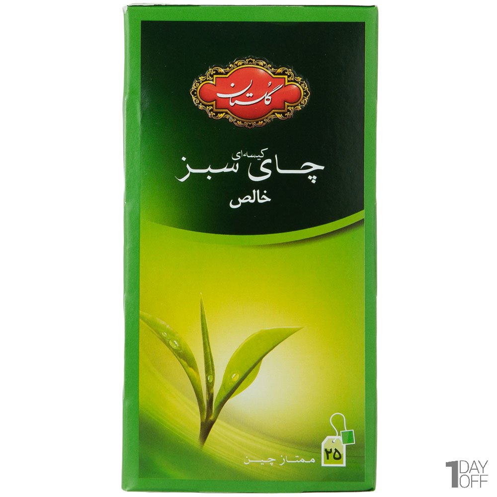 چای سبز کیسه‌ای گلستان بسته 25 عددی