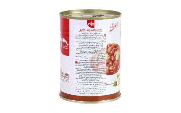 کنسرو لوبیا چیتی با قارچ بیژن مقدار 380 گرم