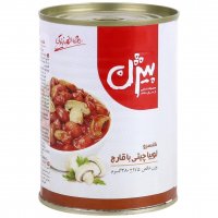 کنسرو لوبیا چیتی با قارچ بیژن مقدار 380 گرم