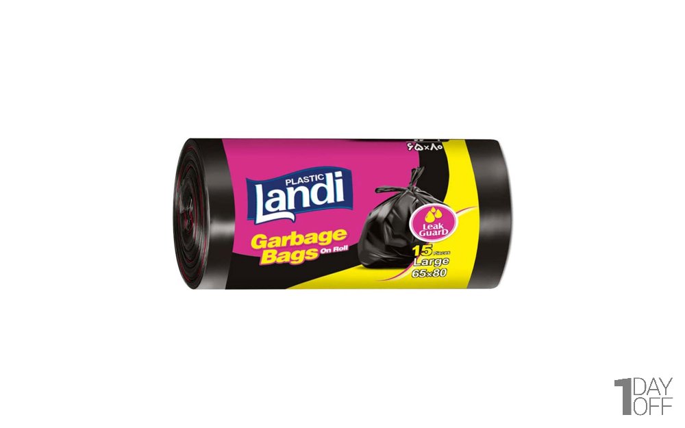 کیسه زباله 15 عددی سایز بزرگ (65x80 سانتی‌متر) لندی