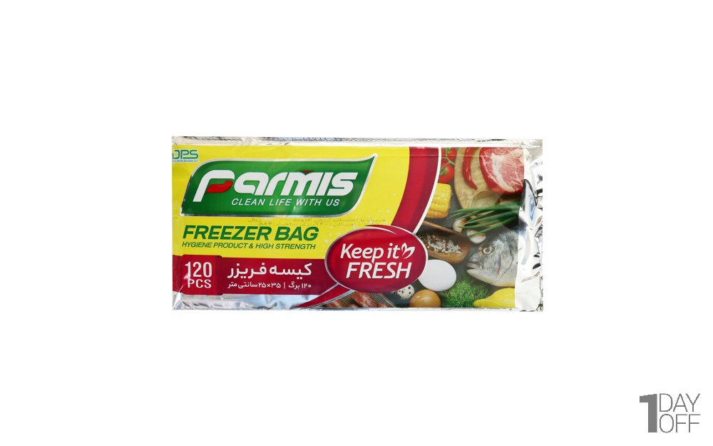  کیسه فریزر متالایز پرمیس 120 برگ ابعاد 35x25 سانتی‌متر