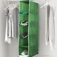 نظم‌دهنده لباس و کفش آویز 5 طبقه سبز با نوار سفید