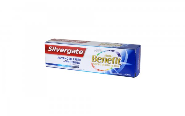 خمیردندان دندان‌های حساس با خاصیت سفیدکنندگی سیلورگیت (Silvergate) بنفی مقدار 100 میلی‌لیتر