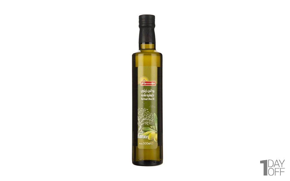 روغن زیتون تصفیه شده مهرام مقدار 500 میلی‌لیتر