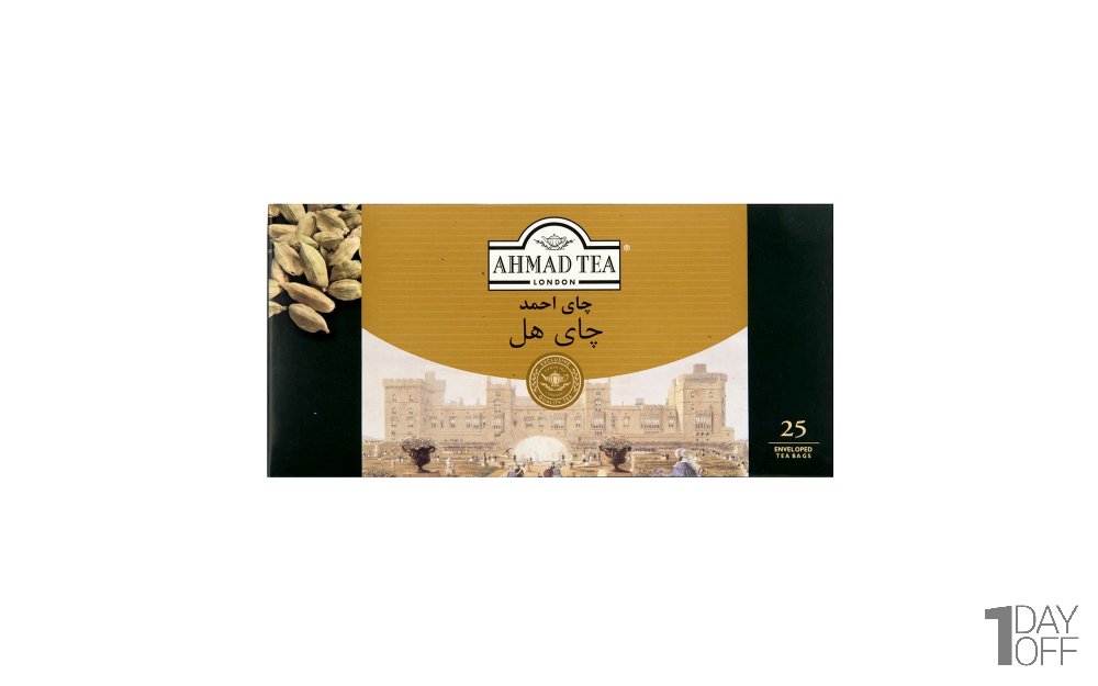 چای کیسه‌ای با طعم هل احمد انولوپ‌دار مقدار 25 عدد