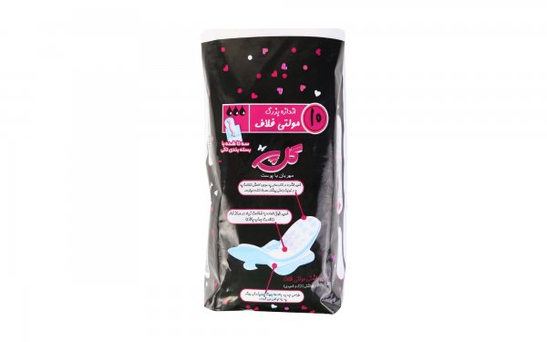 نوار بهداشتی 4 بال گل‌پر بسته 10 عددی