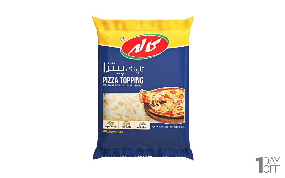 پنیر تاپینگ پیتزا پرچرب رنده شده کاله مقدار 180 گرم