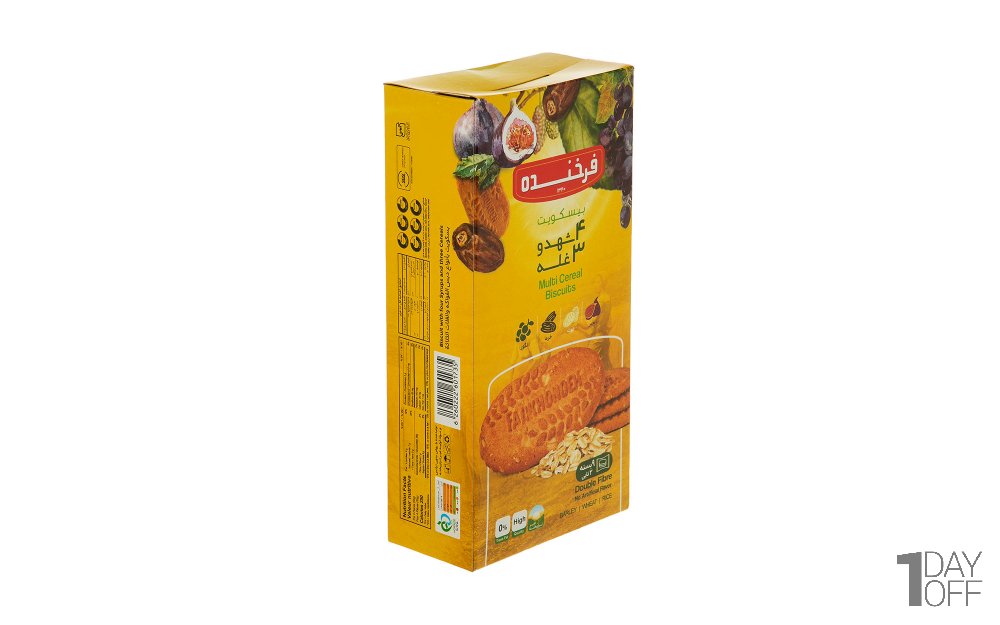 بیسکویت 4 شهد و 3 غله فرخنده مقدار 300 گرم