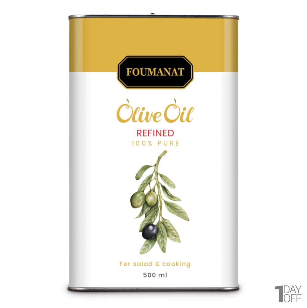 روغن زیتون خالص تصفیه شده فومنات مقدار 500 میلی لیتر