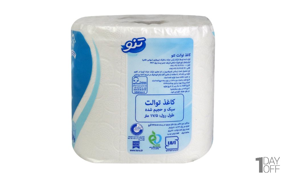 دستمال توالت سه‌لایه تنو بسته 2 رول