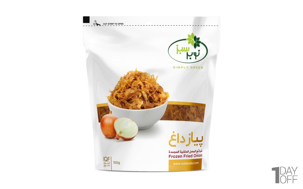 پیاز داغ منجمد نوبر سبز مقدار 150 گرم