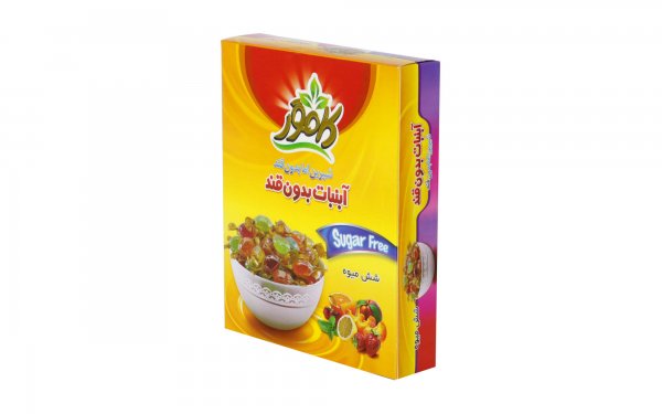 آبنبات بدون قند شش میوه کامور مقدار 110 گرم
