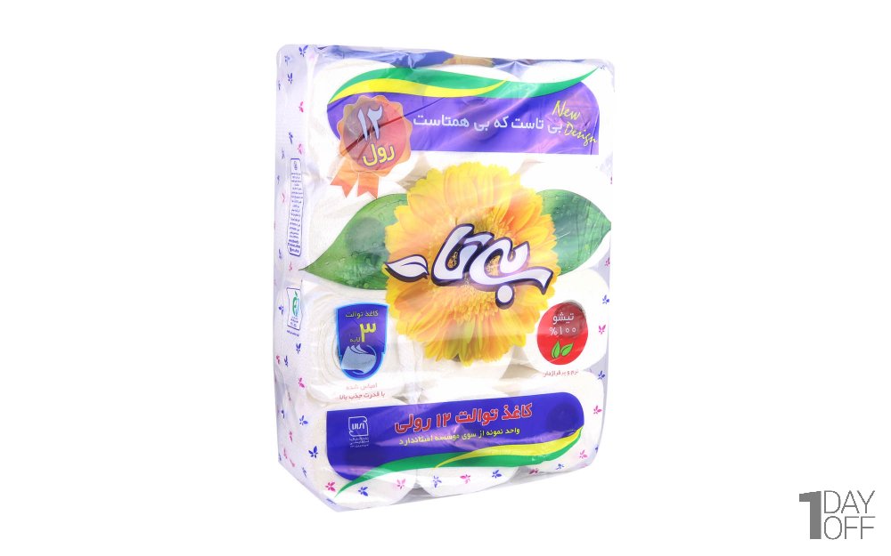 دستمال توالت دولایه بیتا بسته 12 رول
