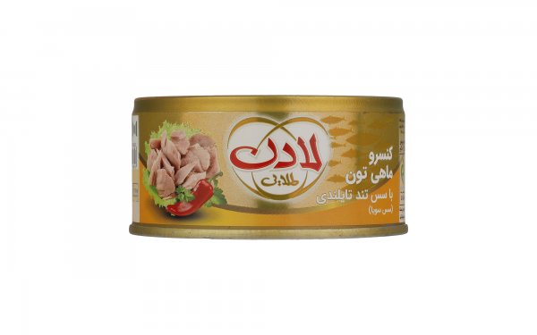 کنسرو ماهی تون با سس‌ تند تایلندی (سس سویا) لادن مقدار 180 گرم 