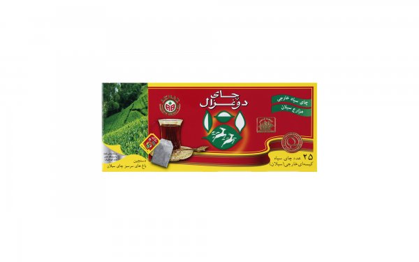 چای سیاه  کیسه‌ای خارجی مزارع سیلان دوغزال بسته 25 عددی