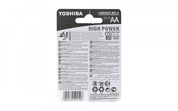 باتری قلمی آلکالاین توشیبا (Toshiba) مدل HIGH POWER