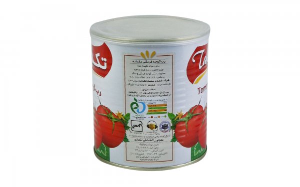رب گوجه‌فرنگی پاستوریزه تکدانه مقدار 800 گرم