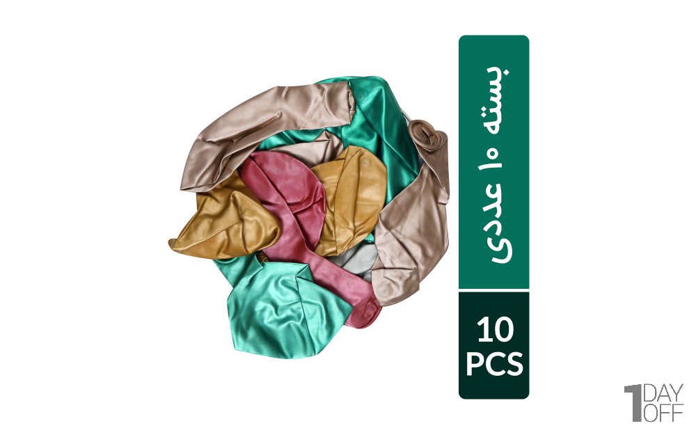 بادکنک رنگارنگ کروم بسته 10 عددی