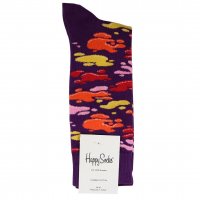 جوراب هپی‌ساکس (Happy Socks) کد 6639 طرح رنگی‌رنگی رنگ زمینه بنفش