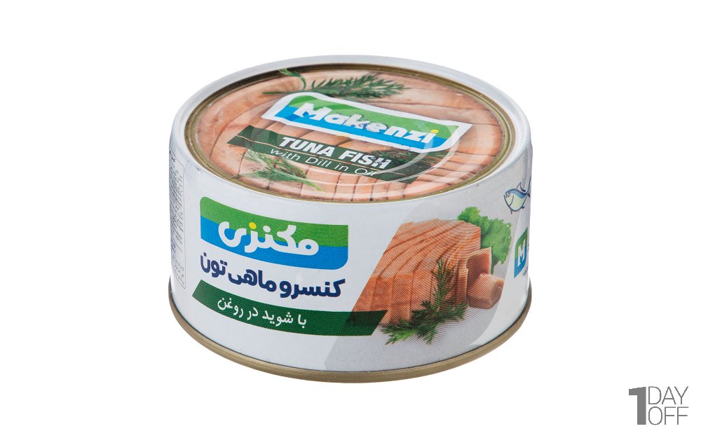 کنسرو ماهی تون در روغن با شوید مکنزی مقدار 180 گرم