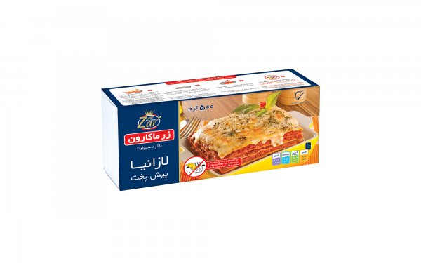 لازانیا پیش پخت زر ماکارون مقدار 500 گرم
