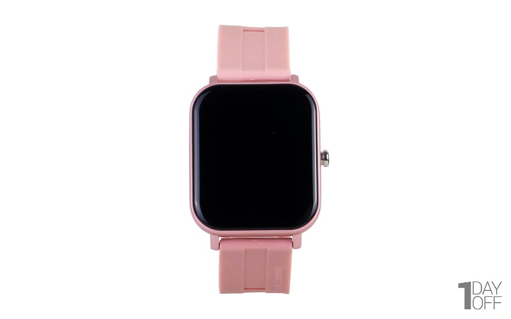 ساعت هوشمند طرح اپل رنگ صورتی روشن مدل F22