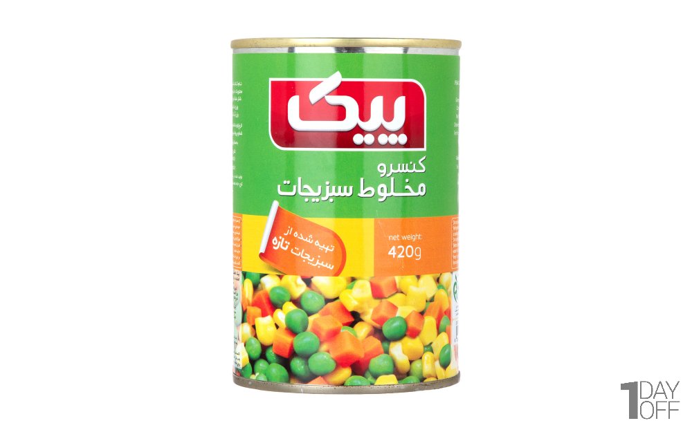 کنسرو مخلوط سبزیجات پیک مقدار 420 گرم