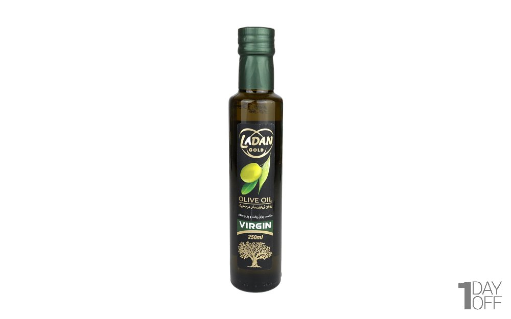  روغن زیتون بکر درجه یک لادن طلایی مقدار 250 میلی‌لیتر