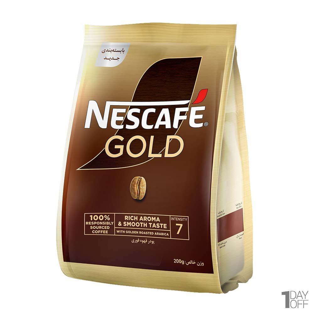 پودر قهوه فوری گلد نسکافه (NESCAFE) مقدار 200 گرم
