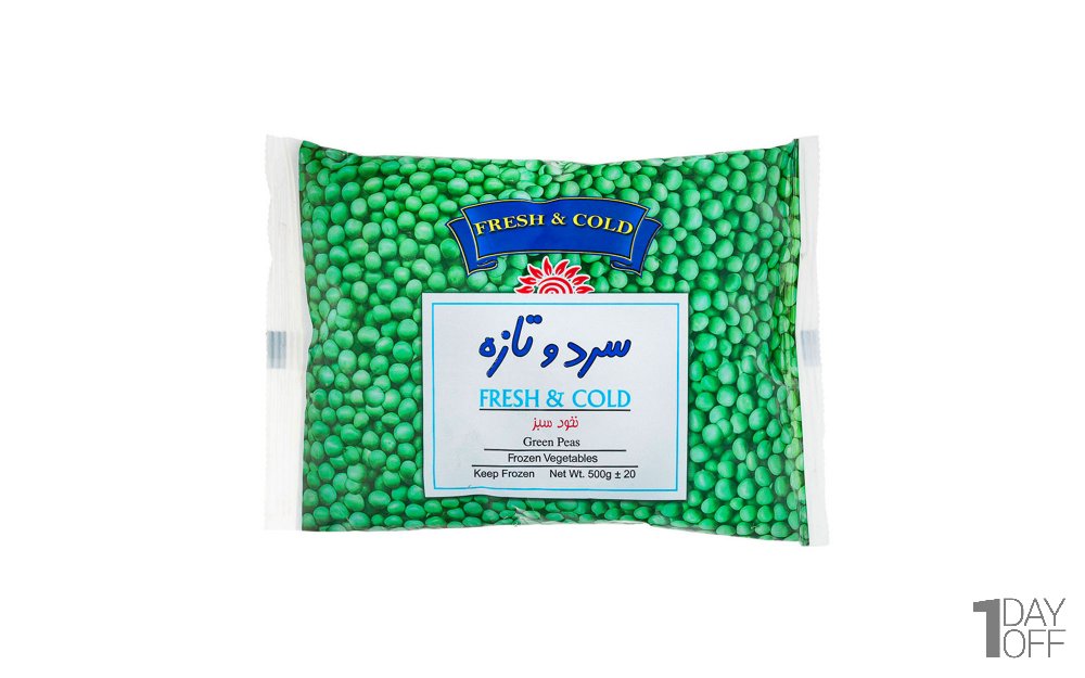 نخود سبز منجمد سرد و تازه مقدار 400 گرم