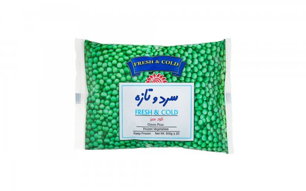 نخود سبز منجمد سرد و تازه مقدار 400 گرم