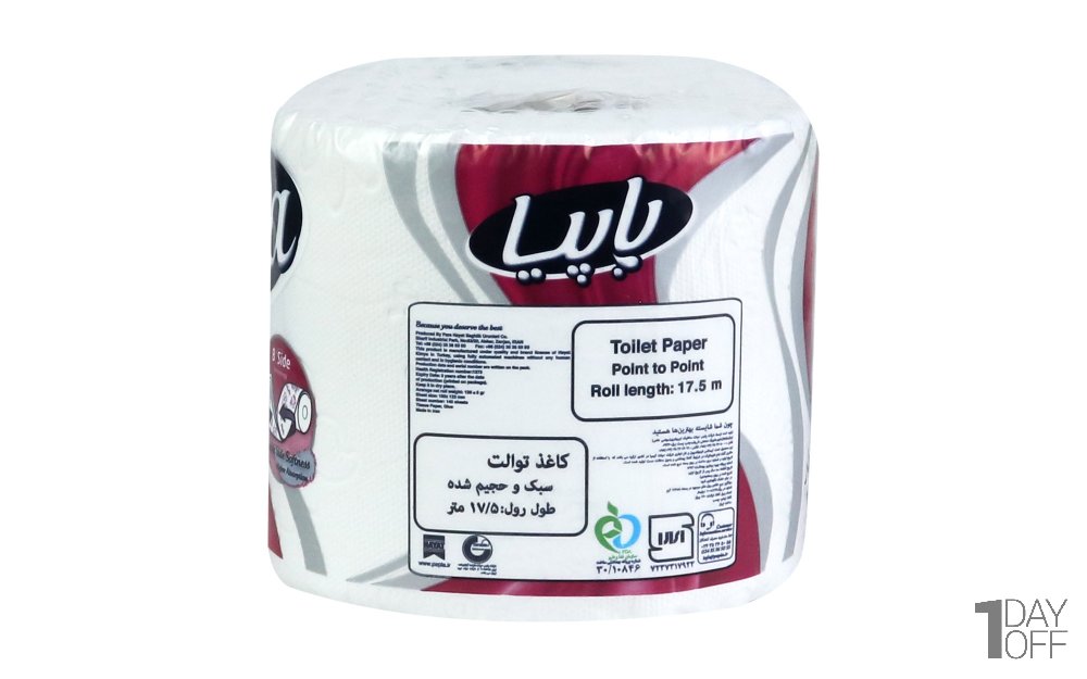 دستمال توالت چهارلایه پاپیا بسته 2 رول