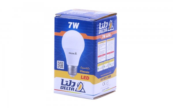 لامپ ال‌ای‌دی مهتابی 7 وات دلتا طرح حبابی پایه E27 