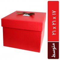 باکس هدیه مکعب رنگ قرمز ابعاد 21x21x17 سانتی‌متر 
