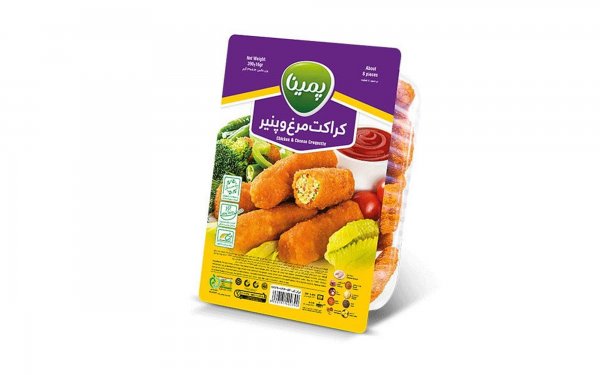 کراکت مرغ و پنیر منجمد پمینا کاله مقدار 390 گرم