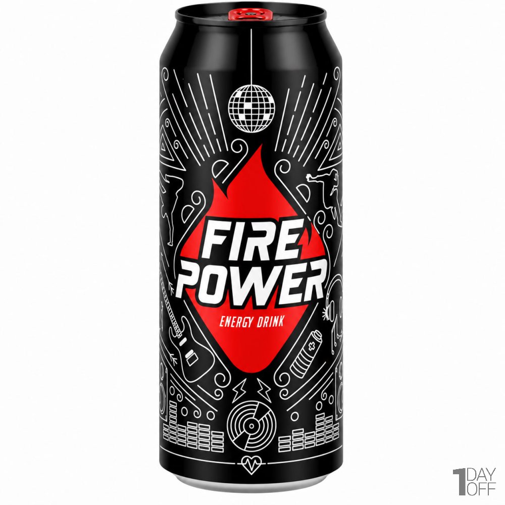 نوشابه انرژی‌زا فایرپاور دوبل (Fire Power) مقدار 500 میلی‌لیتر