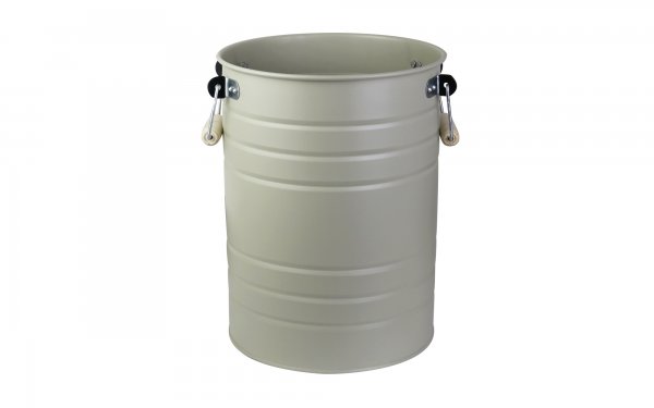 گلدان فلزی دسته‌ چوبی تورینگ ابعاد 38x29x29 سانتی‌متر رنگ خاکستری روشن مات