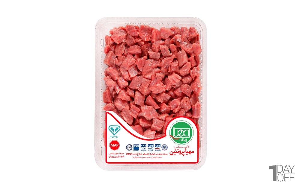 گوشت نگینی استانبولی گوساله مهیا پروتئین مقدار 500 گرم