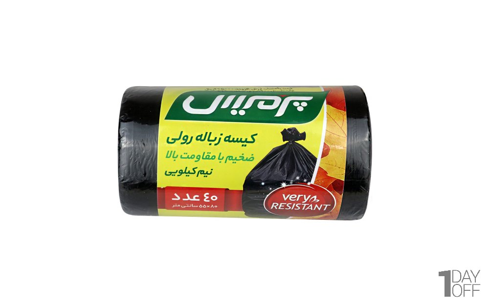 کیسه زباله رولی ضخیم با مقاومت بالا 55 در 80 سانتی‌متر پرمیس بسته 40 عددی