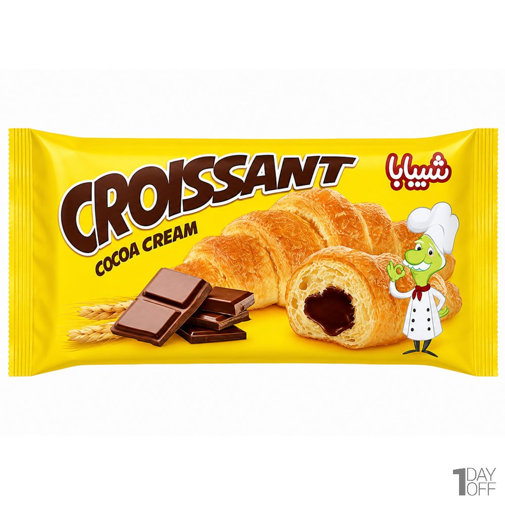 کروسان با مغزی کرم کاکائو شیبابا مقدار 50 گرم