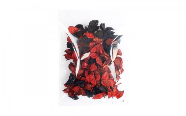 گل خشک پنبه ترکیب رنگ قرمز و مشکی مقدار 50 گرم