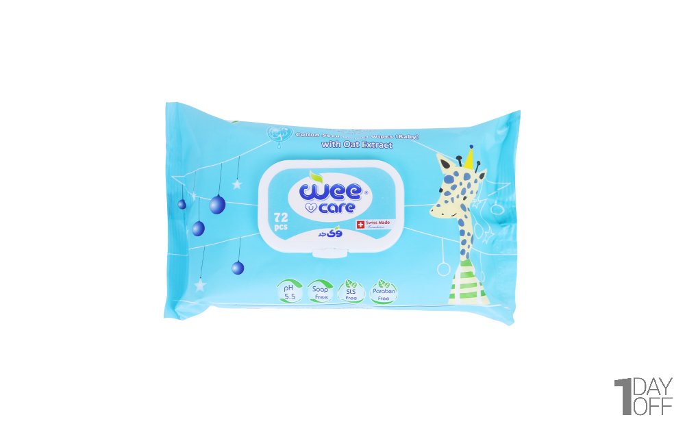 دستمال مرطوب کودک حاوی روغن پنبه دانه 72 برگی وی کر (Wee Care)