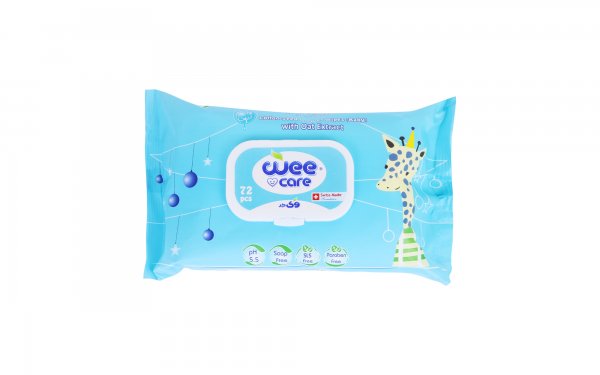 دستمال مرطوب کودک حاوی روغن پنبه دانه 72 برگی وی کر (Wee Care)