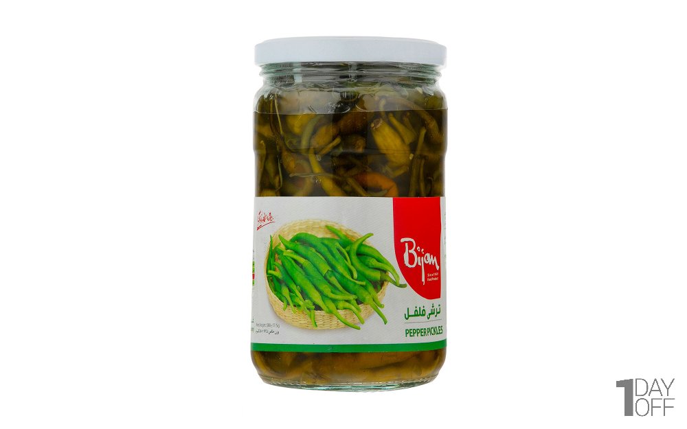 ترشی فلفل بیژن مقدار 580 گرم 