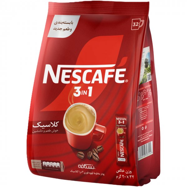 قهوه فوری نسکافه 3 در 1 کلاسیک 32 عددی