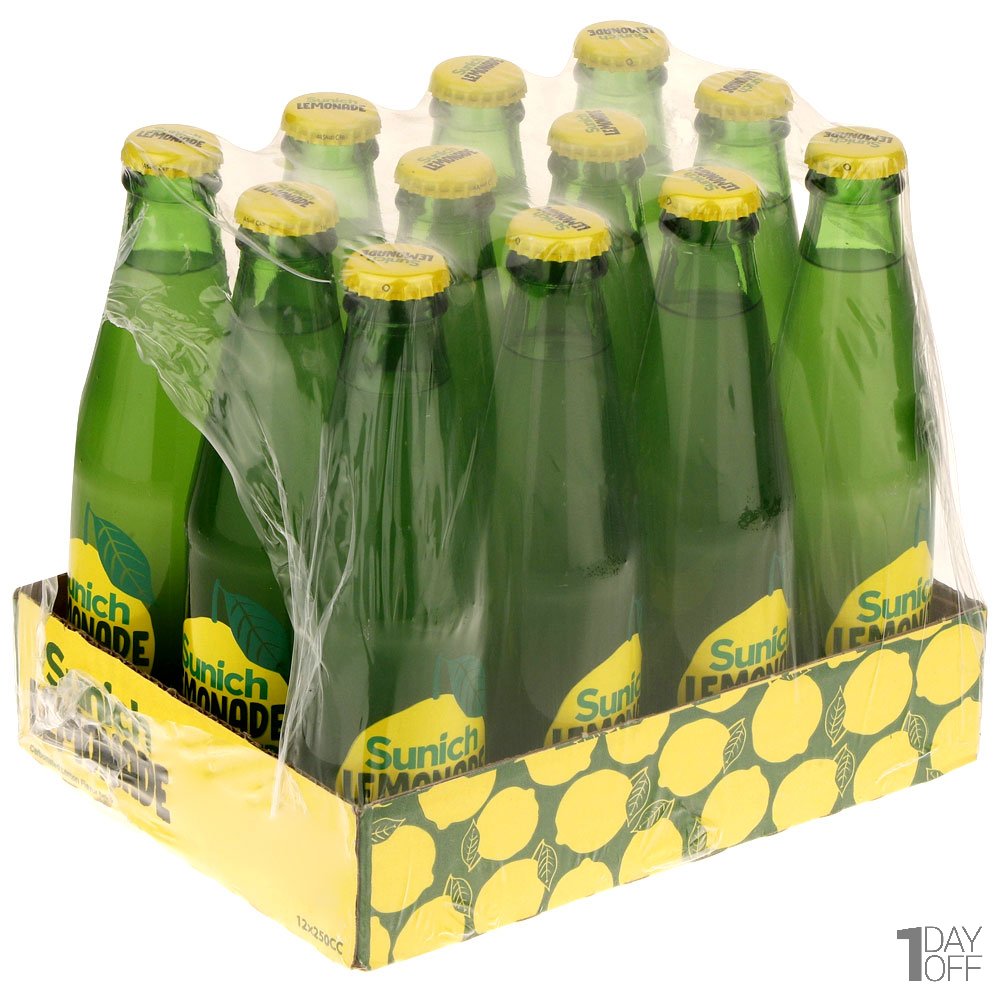 باکس 12 عددی لیموناد شیشه‌ای سن‌ایچ مقدار 250 میلی‌لیتر