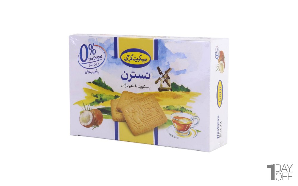بیسکویت با طعم نارگیل نسترن گرجی مقدار 350 گرم