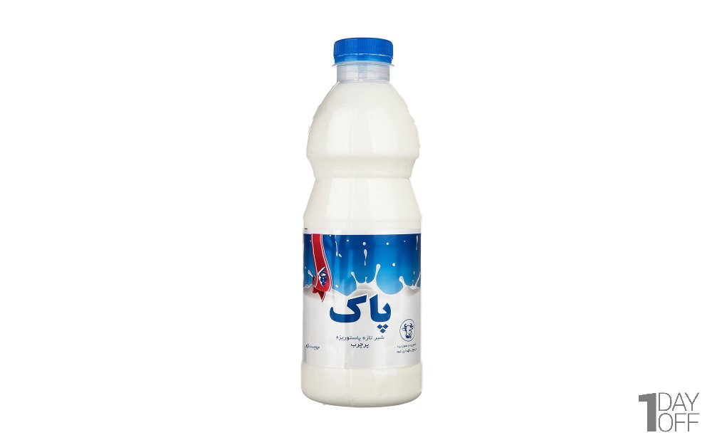 شیر تازه پرچرب پاک مقدار 1 لیتر
