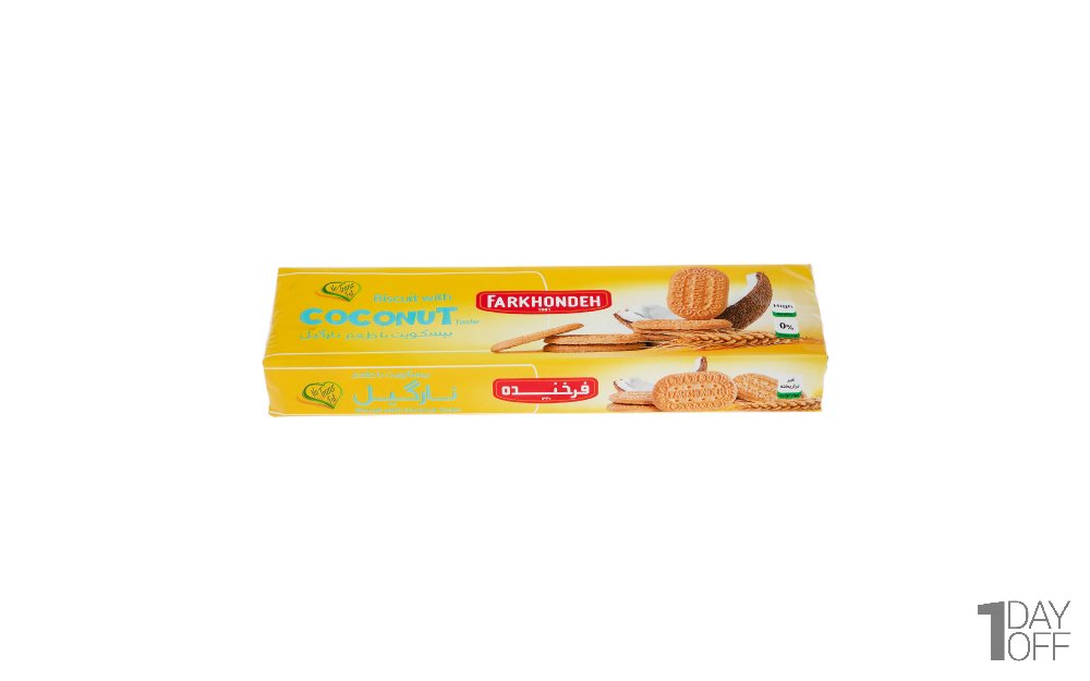 بیسکویت با طعم نارگیل فرخنده مقدار 130 گرم 