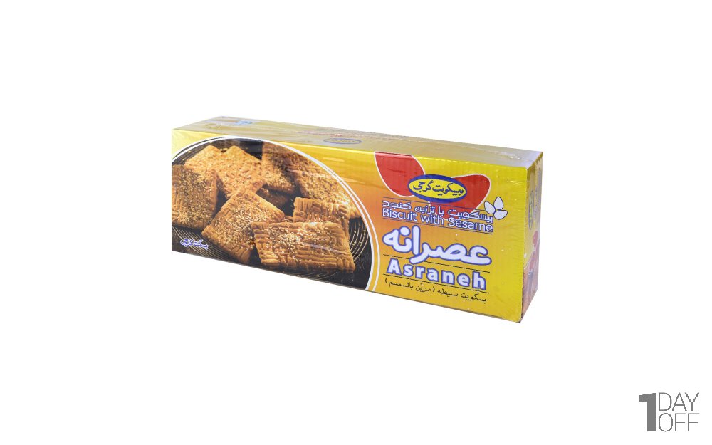 بیسکویت عصرانه با تزئین کنجد گرجی مقدار 720 گرم